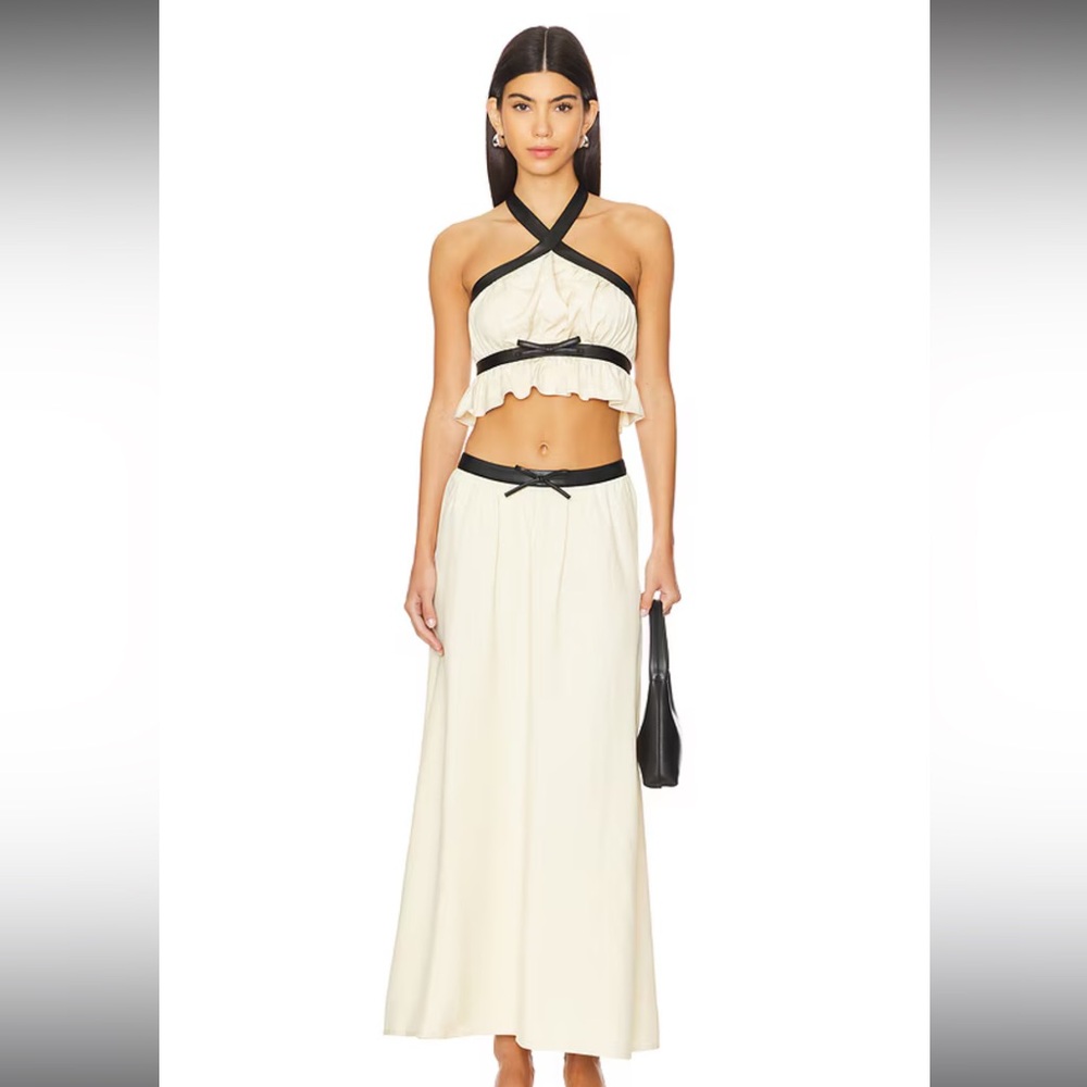 WEWOREWHAT NWT Two Piece Leather Detail Set Size Medium